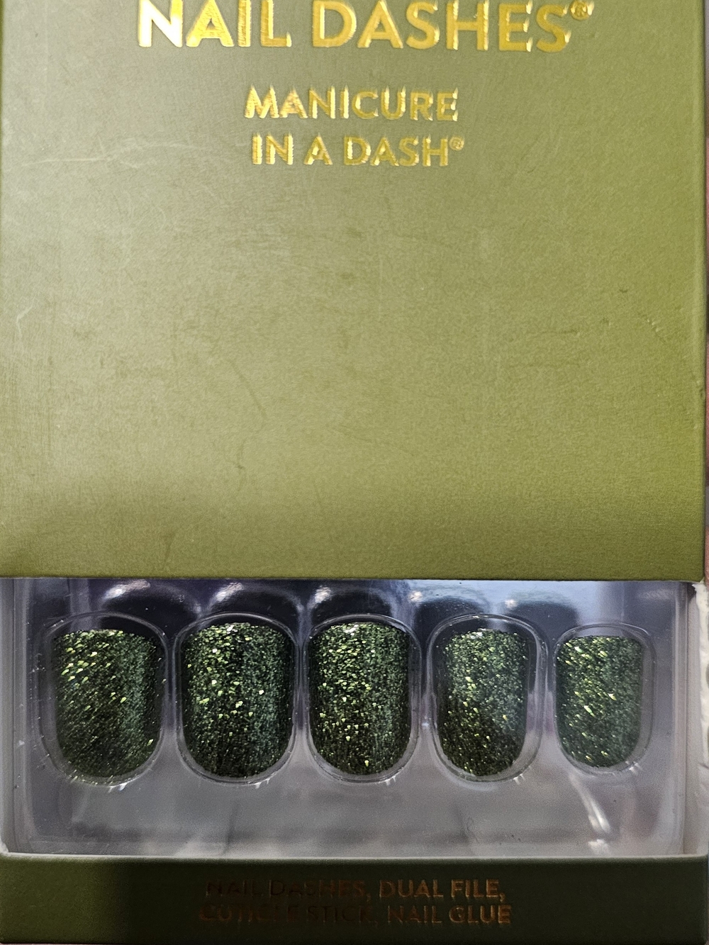 Nail Dashes Green Glitter Press-On Nails — Manicure in a Dash
